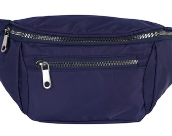 blue fanny pack