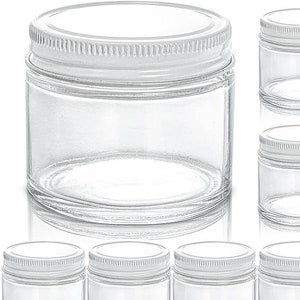 Straight Sided Glass Jar with Metal Cap Clear Glass Jar with Lids - Food Storage, Preservatives, Herbs, Spices, Seasonings (4oz, 24Pack)