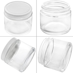 Straight Sided Glass Jar with Metal Cap Clear Glass Jar with Lids Food Storage, Preservatives, Herbs, Spices, Seasonings 4oz, 24Pack image 3