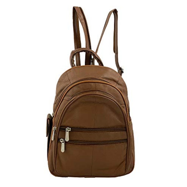 Women's Genuine Leather Double Strap Backpack