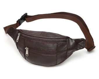 FANGDA Genuine Leather Brown Fanny Small Messenger Shoulder Satchel Waist Bag Pack for Men FANGDA Genuine Leather Brown Fanny Small Messenger Shoulder Satchel Waist Bag Pack for Men