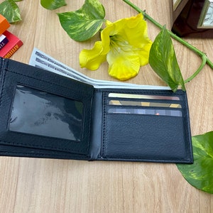 Nova Black Men's Vegan Leather Slim and Sleek Multi Slot Bi-Fold Wallet