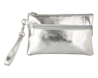 Women's Vegan Leather Wristlet Bag