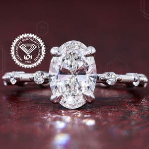 14k Rose Gold Lab Grown Diamond Ring 0.5 TO 3 CT Oval Lab Diamond Engagement Ring Oval Cut Lab Created Diamond Ring IGI Certified Oval Ring