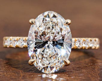 Oval Cut Lab Grown Diamond Engagement Ring | IGI Certified Diamond Ring | Wedding Ring for Her | Luxury Bridal Proposal Jewelry