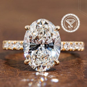 Oval Engagement Ring Hidden Halo 0.25 to 3 CT IGI Certified Lab Grown Diamond Ring Lab Created Diamond Ring Wedding Ring Best Proposal Ring