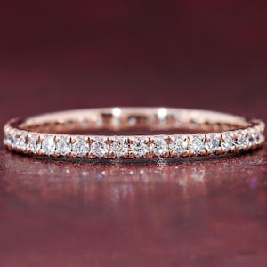 Lab Grown Diamond Eternity Band Diamond Eternity Ring 1.3 MM Stones in Full Eternity Matching Band Stackable Band Anniversary Ring for Her