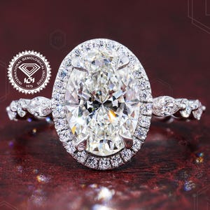 0.5 TO 3 CT Oval Lab Grown Diamond Engagement Ring Solitaire Wedding Ring Halo Anniversary Ring Simple Oval Diamond Ring Proposal Ring