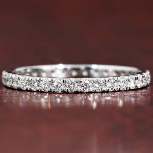 2 MM ronde Lab Grown Diamond Band Lab gemaakt Diamond Full Eternity Band trouwring stapelbare band bijpassende band voor haar verlovingsring