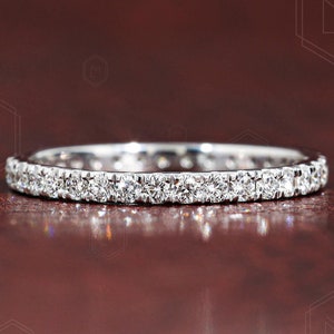 2 MM Round Lab Grown Diamond Band Lab Created Diamond Full Eternity Band Wedding Band Stackable Band Matching Band For Her Engagement Ring