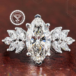 Marquise Cut Lab Grown Diamond Ring 2.0 CT Marquise Cut Diamond Engagement Ring IGI Certified Lab Created Diamond Ring Anniversary Gift Ring