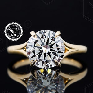 2 CT Round Lab Grown Diamond Ring Round Cut Lab Created Ring IGI Certified Solitaire Engagement Ring Diamond Wedding Ring Anniversary Gift