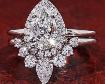 1 CT Pear Lab Grown Diamond Engagement Ring, Pear Diamond Bridal Ring, Wedding Ring, Proposal Gift, IGI Available
