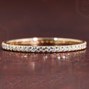 Lab Grown Diamond Eternity Band Diamond Eternity Ring 1.3 MM Stones in Full Eternity Matching Band Stackable Band Anniversary Ring for Her
