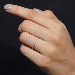 Lab Grown Diamond Eternity Band Diamond Eternity Ring 1.3 MM Stones in Full Eternity Matching Band Stackable Band Anniversary Ring for Her