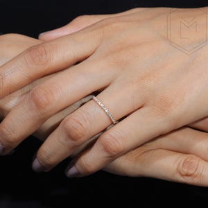 Lab Grown Diamond Eternity Band Diamond Eternity Ring 1.3 MM Stones in Full Eternity Matching Band Stackable Band Anniversary Ring for Her