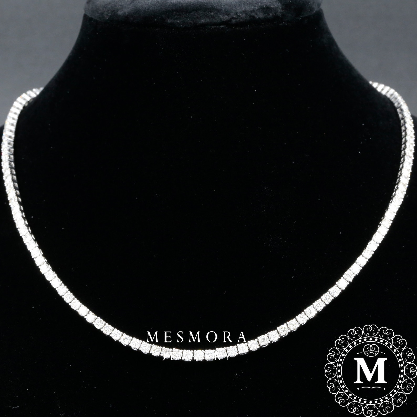 3MM Lab Grown Diamond Tennis Necklace Tennis Necklace Gift Etsy