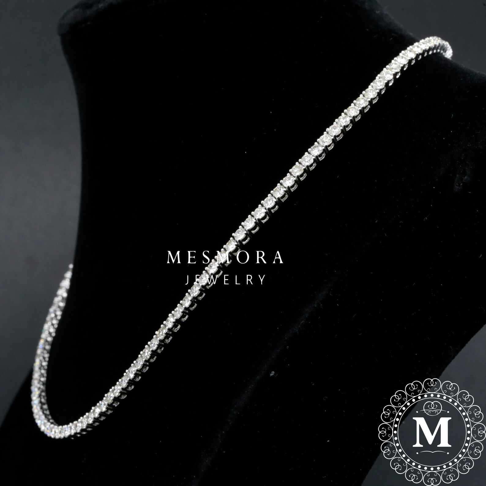 3MM Lab Grown Diamond Tennis Necklace Tennis Necklace Gift Etsy