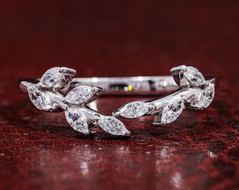 Lab Grown Diamond Marquise Band Ring Wedding Band Engagement Ring Anniversary Ring Eternity Ring Stackable Ring Handmade Custom Jewelry Gift