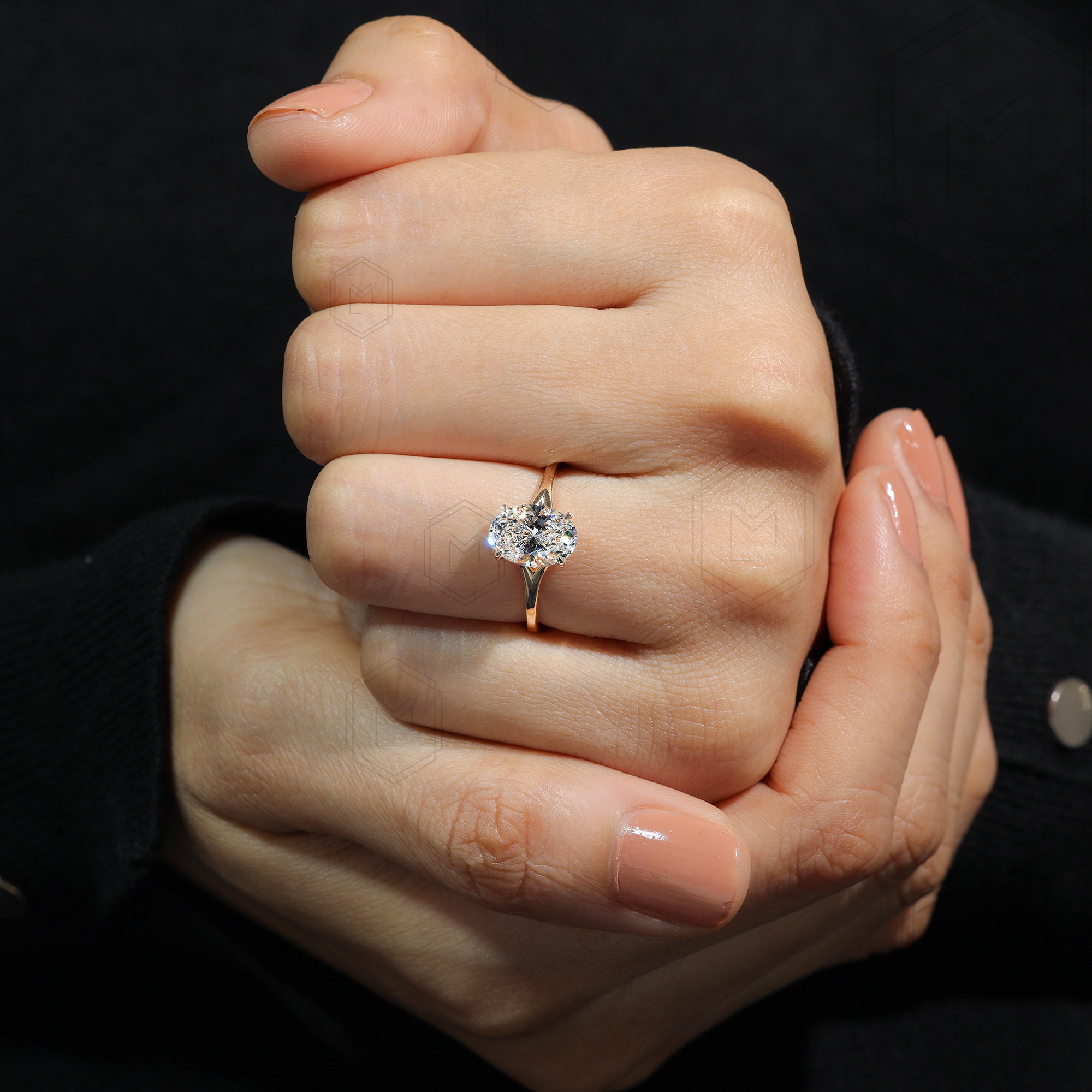 Bague Solitaire Diamant De Laboratoire 1.8 Carat Oval Certifié IGI - Or Blanc 14k - Taille 6 - Neuf