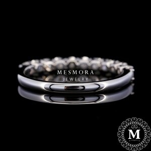 2.5 MM Lab Grown Diamond Classic U Prong Wedding Band 14K Solid White Gold Stacking Band Half Eternity Minimalist Engagement Band For Her