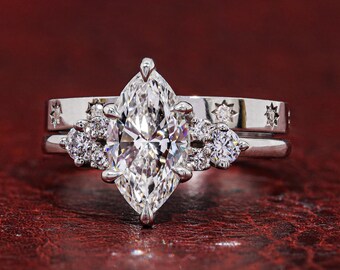 1.5 CT Marquise Cut Lab Grown Diamond Engagement Ring, Marquise Diamond Ring, Minimalist Wedding Ring Diamond Promise Ring, Anniversary Gift