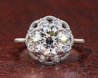 2 CT Round Cut Lab Grown Diamond Engagement Ring, Round Diamond Ring, Solitaire Proposal Ring, Anniversary Gift, IGI Available