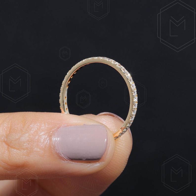 Lab Grown Diamond Eternity Band Diamond Eternity Ring 1.3 MM Stones in Full Eternity Matching Band Stackable Band Anniversary Ring for Her