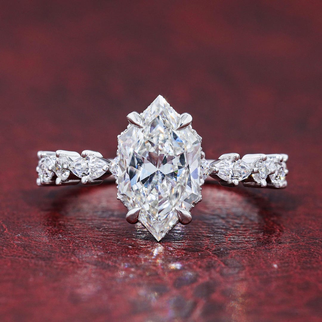 Certified 2.25 CT Dutch Marquise Cut Lab Grown Diamond Engagement Ring ...