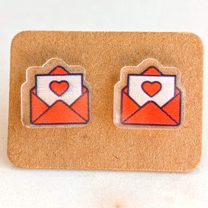 Love Letter Valentine&#39;s Day Stud Earrings