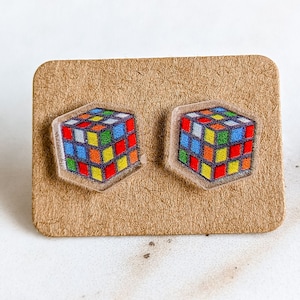 Rubik&#39;s Cube Retro Ohrstecker