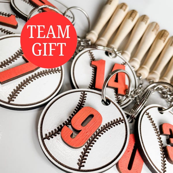 Personalized Baseball Tag Backpack Team Spirit Gift Coach Appreciation Senior Night Keepsake Memento Custom Player Wooden Bat Accessory
