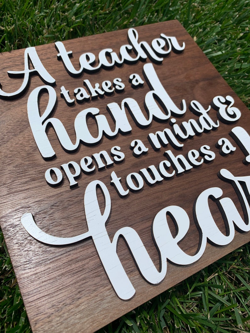 Teacher Touches a Heart Sign Teacher Gift End of School | Etsy