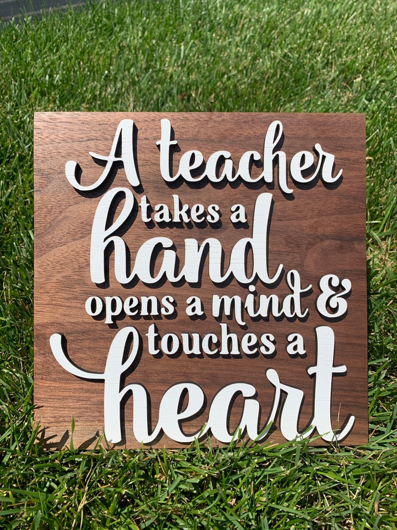 Teacher Touches a Heart Sign Teacher Gift End of School | Etsy