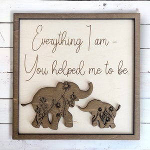 Gift for Mom Gift Dad Gifts for Parents From Kids Mothers Day Fathers Day Wedding Day Mom Gift Momma Bear Elephant Keepsake Family Gift Idea