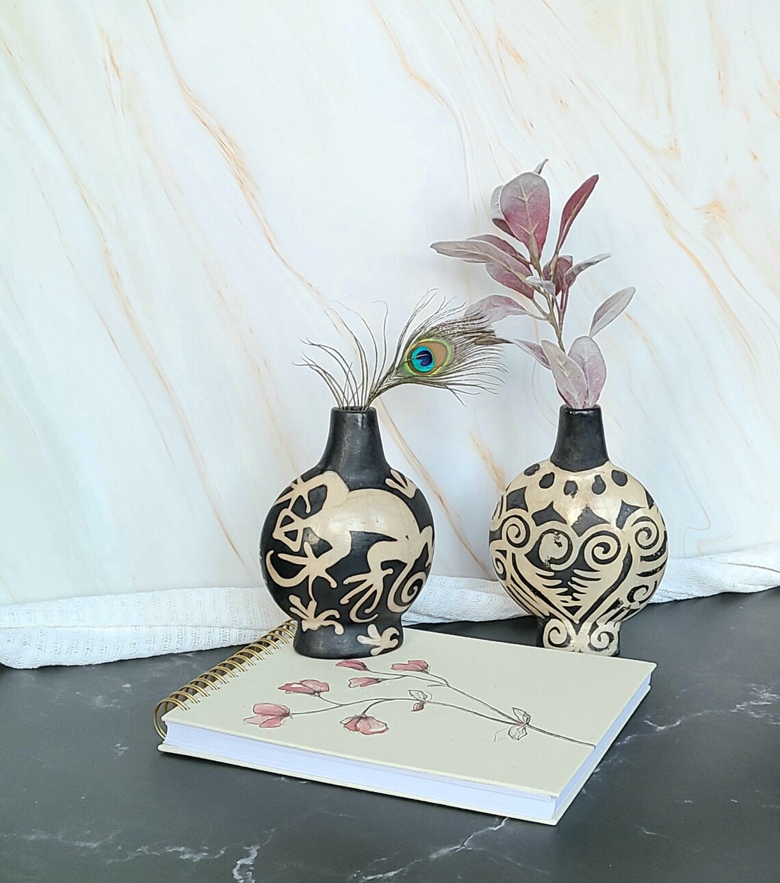 Honduran Lenca Vases Ceramic Vases 2 piece set Etsy