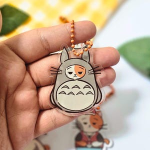 Totoro Gemma Cat Keychain | Cute Anime Ghibli Keychain
