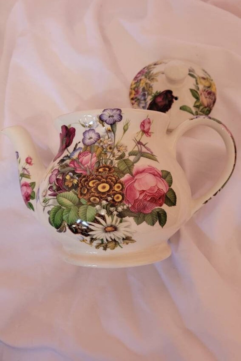 Vintage Sadler England Floral Teapot Etsy