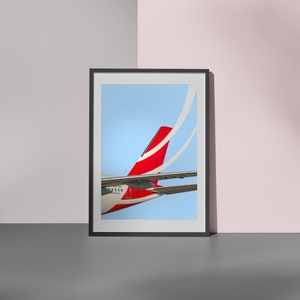 Graphic Aviation Photography Airplane Print - Air Mauritius A350