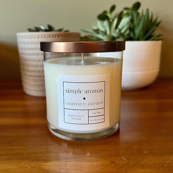 Grapefruit and Mint Soy Candle