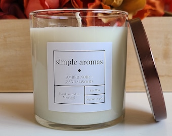 Amber Noir + Sandalwood Soy Candle