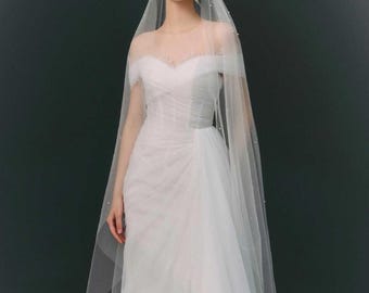 Ruched Illusion Tulle Mermaid Wedding Dress | Minimalist Off Shoulder Bridal Couture | Destination Ceremony Outfit