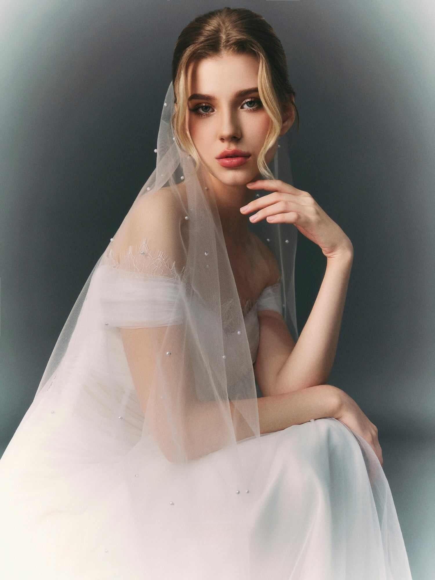 ruched tulle mermaid wedding dress Off-Shoulder Ruched Pleated Mermaid Wedding Dress Loveiss