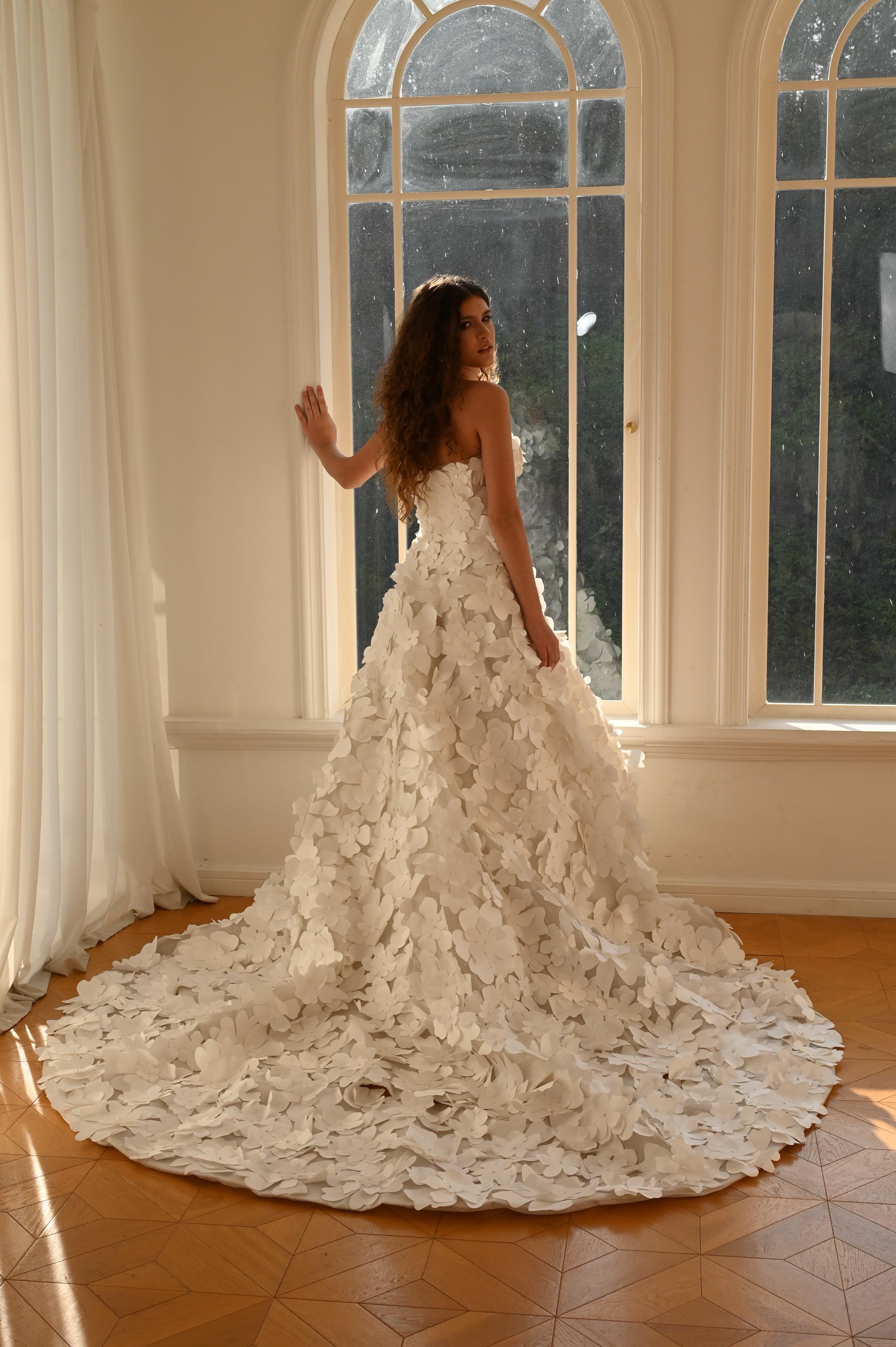 Tulle A Line Wedding Gown | Custom Couture Floral | Destination ...