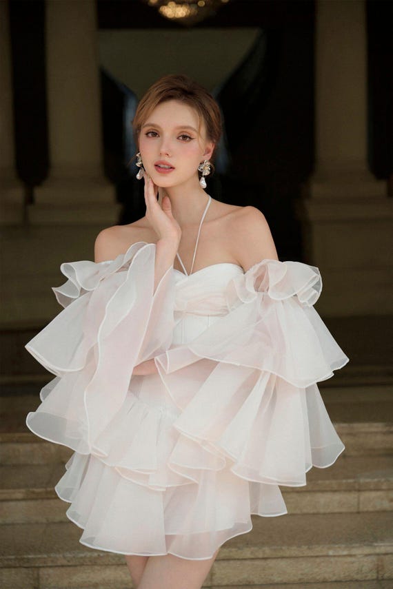 white organza cocktail dress Silk Mini | Quiet Luxury Bachelorette | City Hall Bride Color:Light Sky Blue How to draft a Slate Prom dress seamed bodice