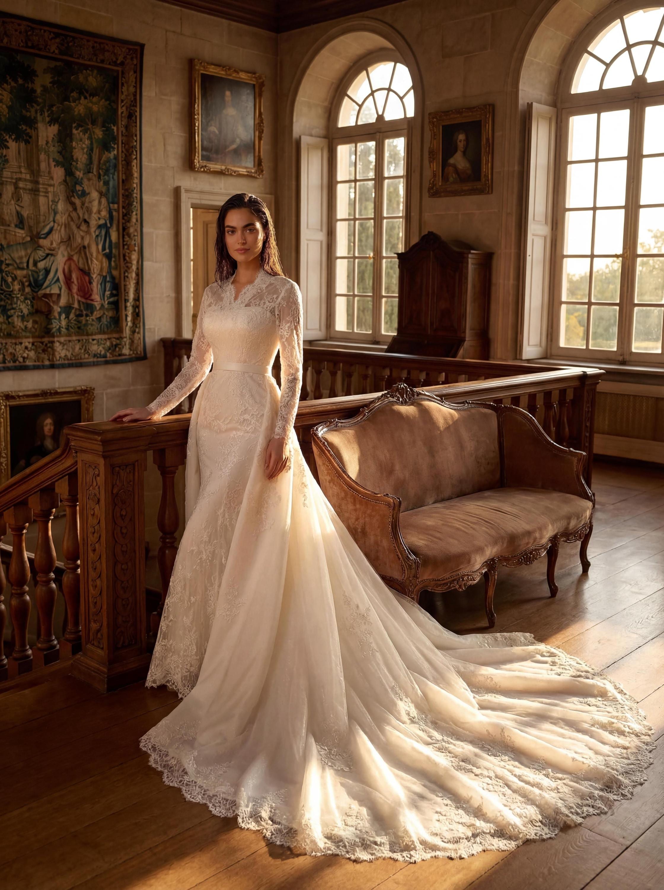 vintage mermaid wedding dresses Vintage Mermaid Long Slit White Wedding Dresses P2074 – PreppyDress