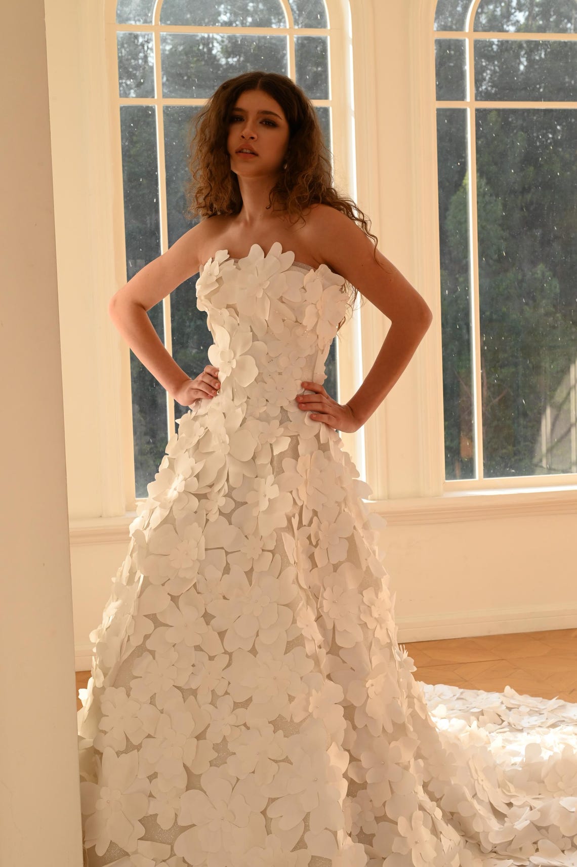 Tulle A Line Wedding Gown | Custom Couture Floral | Destination ...