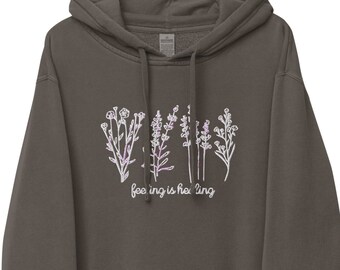 Sentir es curar sudadera con capucha bordada / ropa de salud mental Crewneck / terapeuta de terapia trabajador social maestro camisa de regalo