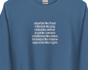 Sudadera con capucha bordada de psicoterapeuta / Ropa de salud mental Cuello redondo / Terapeuta de terapia Trabajador social Camisa de regalo para maestros