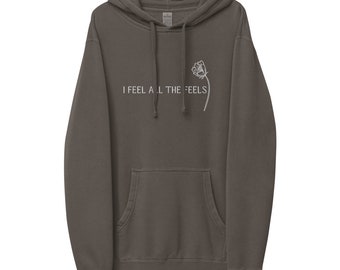 I Feel All The Feels Sudadera bordada / sudadera con capucha vintage moderna / camisa de terapeuta / ropa de salud mental